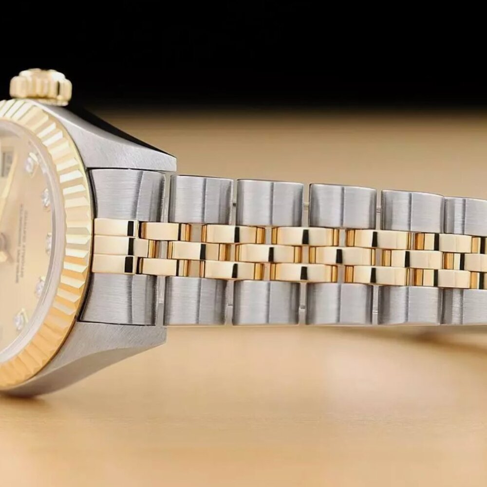 ROLEX 18KT LADIES DATEJUST FACTORY DIAMOND DIAL 18K WATCH - Picture 4 of 7